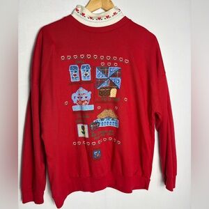 Vintage Grandma Sweater with Faux Collar